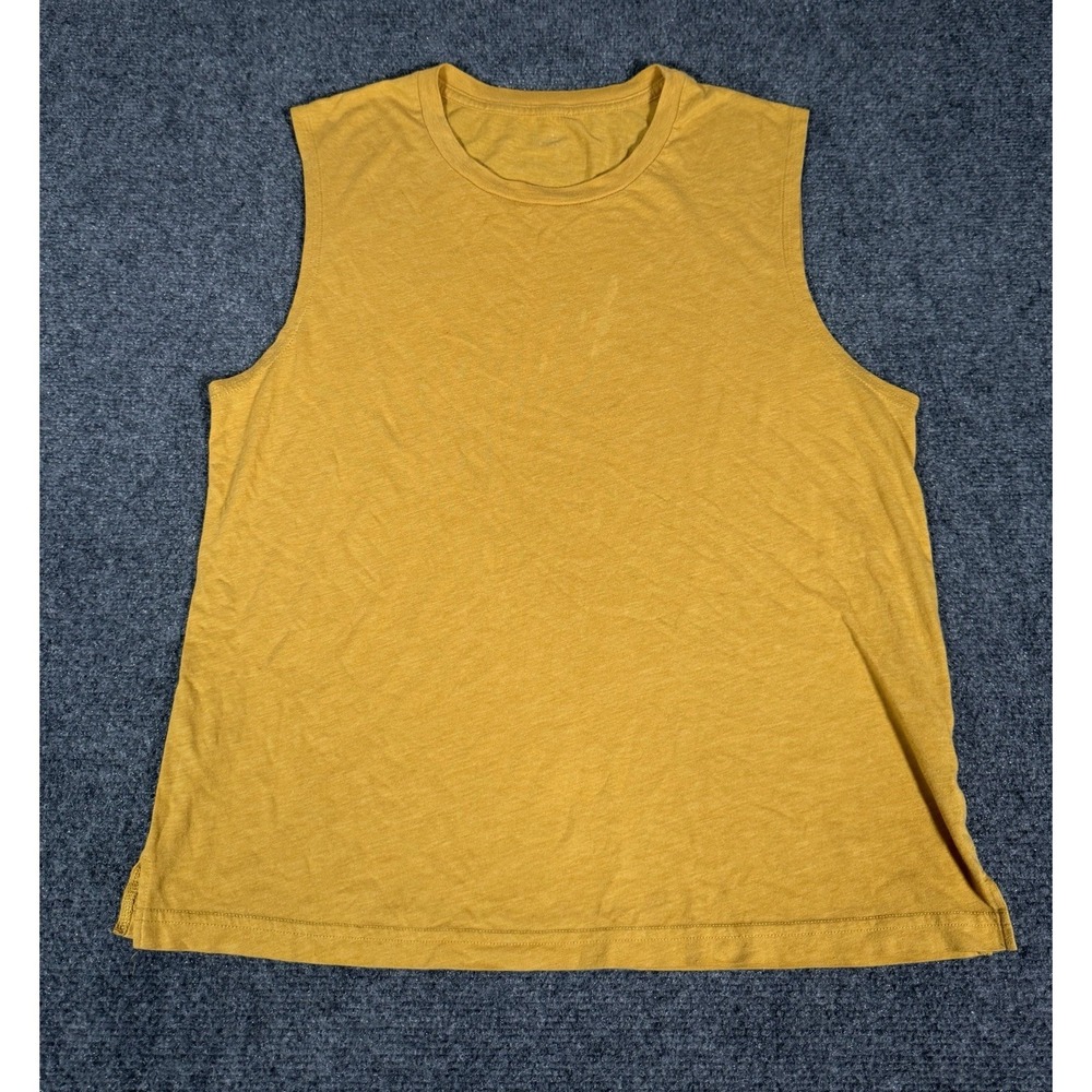 Alo Yoga Muse Muscle Tank Top Womens XL Yellow Sleeveless Relaxed Fit